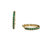 Emerald Pave Gold Filled Huggies